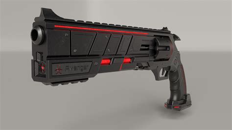 Scifi Revolver 3d Model 19 3ds Fbx Obj Blend Free3d