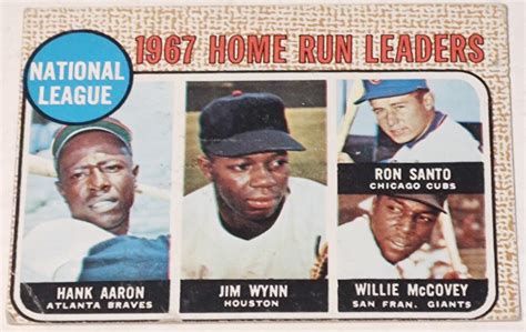 Topps Baseball 1968 NL 1967 Home Run Leaders HOF Aaron McCovey