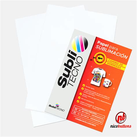 Papel SublimaciÓn Imp Fast Dry A4 Por 100 Hojas Nicobuttons