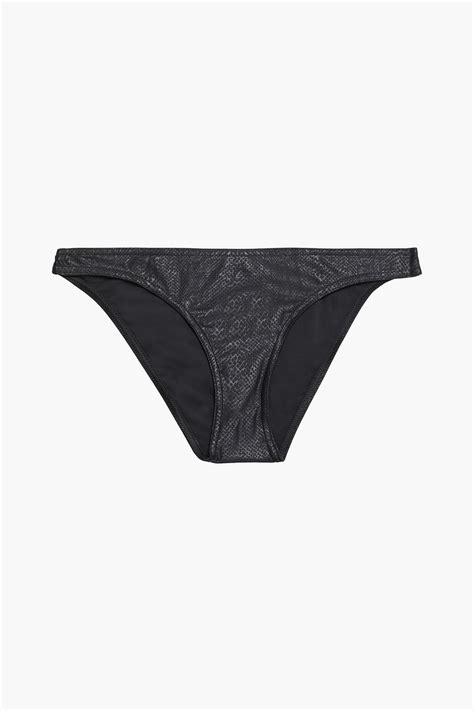 Zimmermann Snake Print Low Rise Bikini Briefs In Black ModeSens