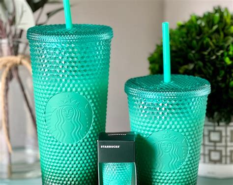 New Early Release Starbucks Waxberry Ombré Greenmint Studded Tumbler