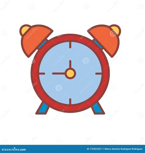 Cartoon Emoji Alarm Clock Icon Isolated Illustration Stock Illustration