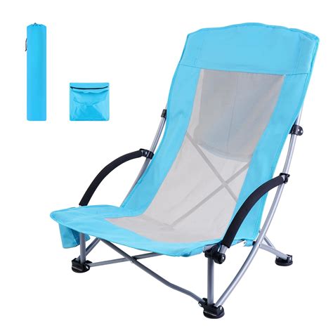 MUKE Beach Chair with Cooler, High Back Beach Chair, Foldable and ...