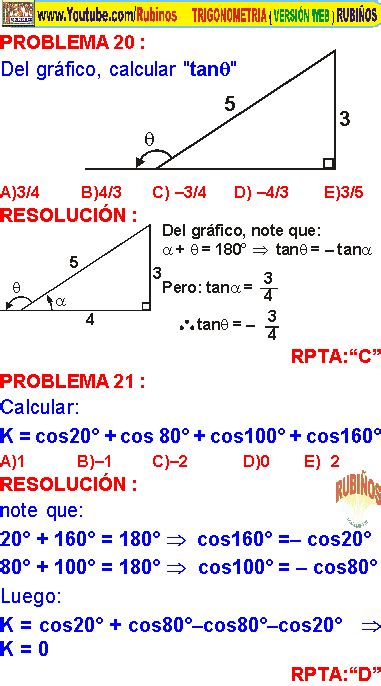 ReducciÓn Al Primer Cuadrante De Las Razones TrigonomÉtricas Problemas Resueltos De Secundaria