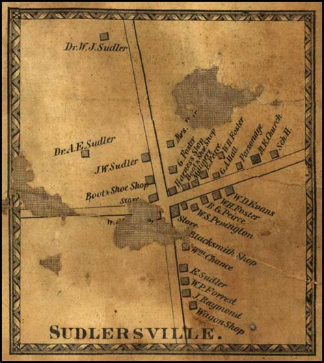 Detail of Sudlersville from J. G. Stong's Map of Queen Anne's County ...