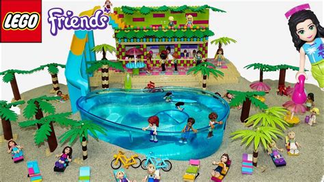 Lego Friends Grand Oasis Bar With Real Water Slide Into Blue Lagoon