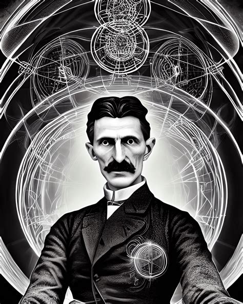 Nikola Tesla With The Energy Of The Universe In His Hands · Creative