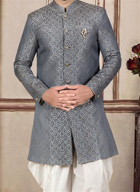 Buy Indian Ethnic Clothing Sangeet Teal Men Sherwanis