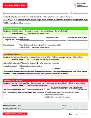 Fillable Online Sites Duke Asthma Action Plan For Adults Asthma Fax