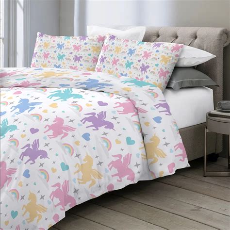 Pastel Rainbow Unicorn Bedding Sets Unilovers