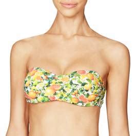 Green Yellow Iconic Citrus Prints Wirefree Bandeau Bikini Top Brandalley