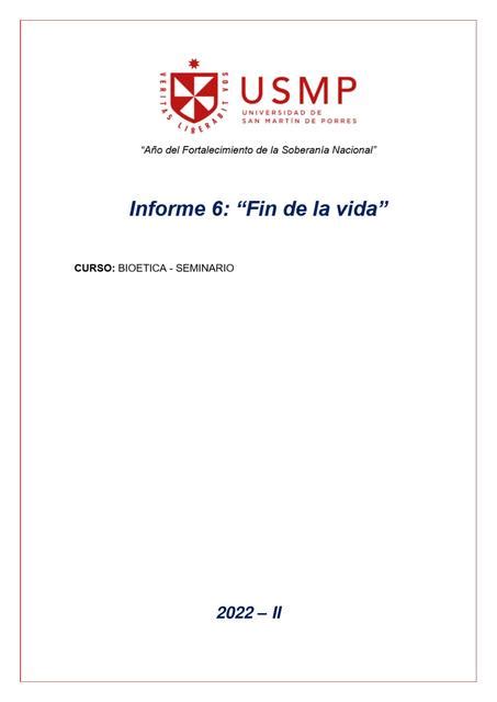 Informe 6 Fin de la Vida Briggitte Yamilé Suarez Esteban uDocz