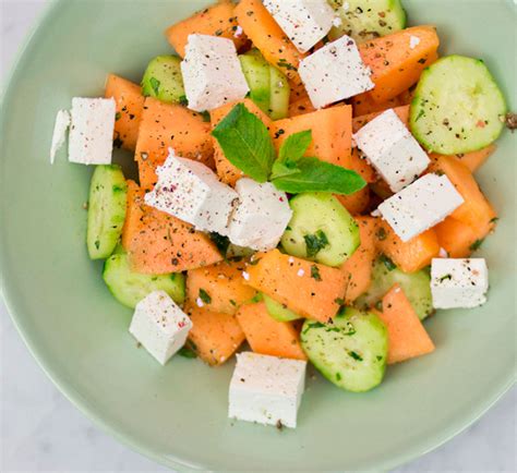 Insalata Di Melone Con Feta E Cetrioli Ricette Con Melone Diva Di