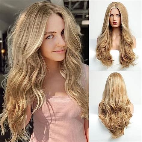 Amazon Haircube Long Blonde Wavy Wig For Women Lace Front Wigs