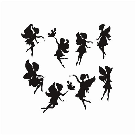 Set Of 8 Fairies Fairy Reusable Stencil A5 A4 A3 Girls Art Etsy