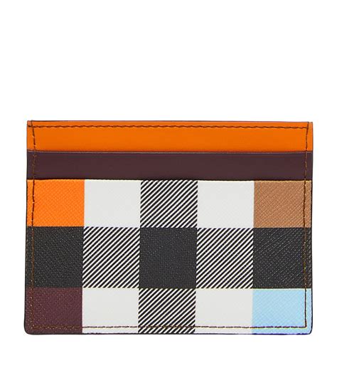 Burberry Brown Colour Block Check Card Holder Harrods Uk