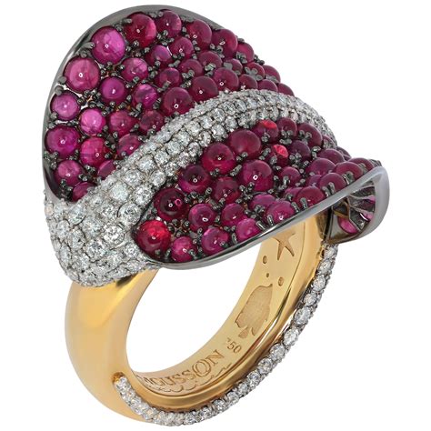 Cartier Cabochon Ruby Diamond Ring At Stdibs Cartier Cabochon Ring