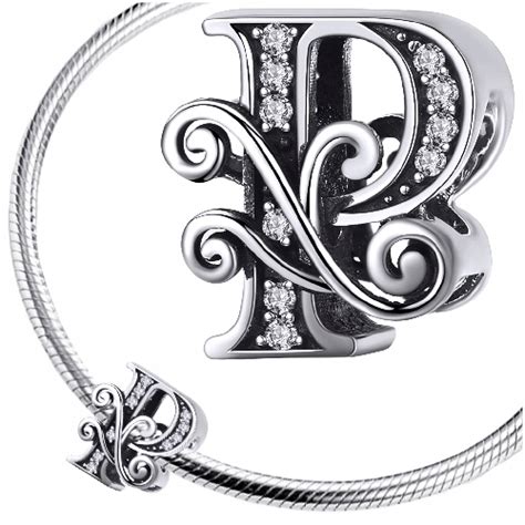 CHARMS LITERKA P Srebro 925 Litera Koralik Srebrna Zawieszka Charmsy Pr