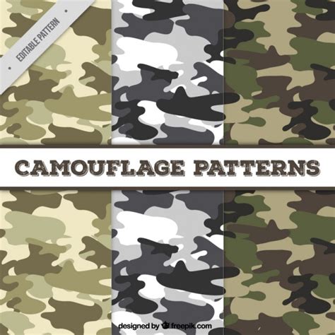 Premium Vector Set Of Three Fantastic Camouflage Patterns