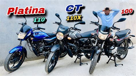 BAJAJ PLATINA 110 ABS PLATINA 100 CT 110X Big Comparison 100