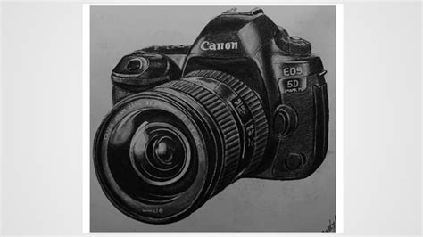 how to draw a camera //canon camera realistic drawing easy way for ...