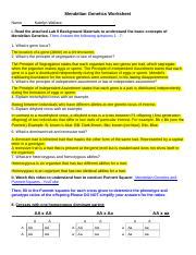 Understanding Mendelian Genetics Principles Crosses And Course Hero