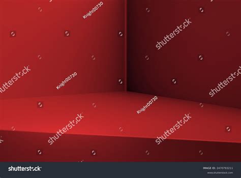 Abstract Red Studio Background Product Presentation Stock Photo