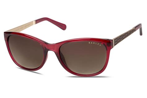 Radley Sasha Women’s Sunglasses 162 Gloss Burgundy Crystal Brown Gradient Genuine Style