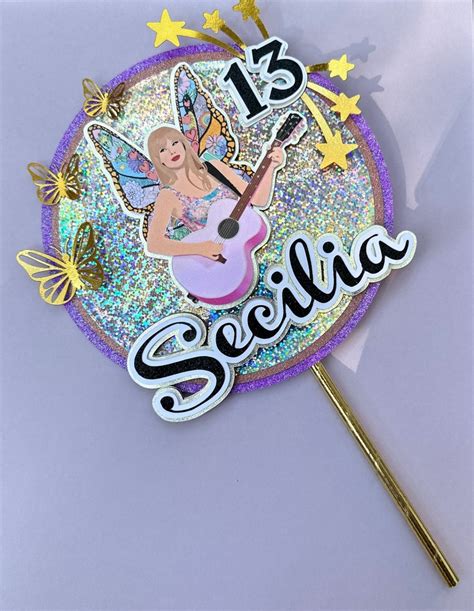 Taylor Swift Cake Topper The Eras Tour Lover Glitter Party Etsy