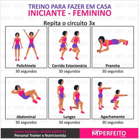 Para Fazer Em Casa Treino Iniciante Feminino Meu Treino Perfeito