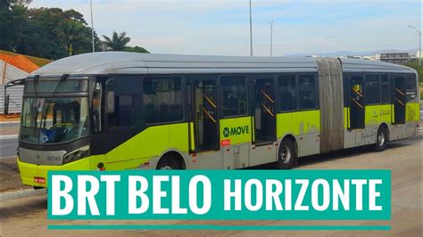 Movimentação intensa de ônibus nos corredores do BRT MOVE em Belo