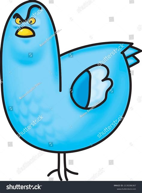 Vector Illustration Cute Blue Pigeon Stock Vector Royalty Free