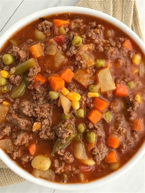 Tomato Hamburger Vegetable Soup Recipes Using Hamburger Easy Hamburger Soup Hamburger