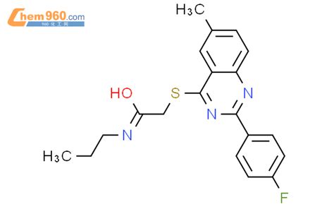 606132 84 79ci 2 2 4 氟苯基 6 甲基 4 喹唑啉 硫代 N 丙基 乙酰胺cas号606132 84 7
