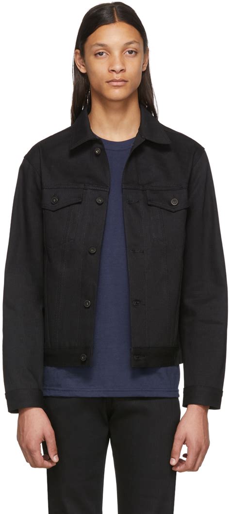 Naked Famous Denim Black Selvedge Denim Jacket SSENSE Canada