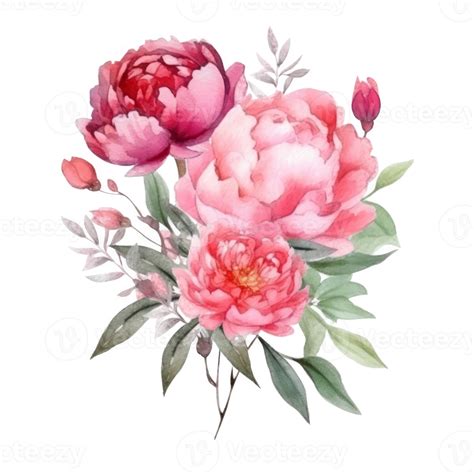 Watercolor Peony Flower 22917733 Png