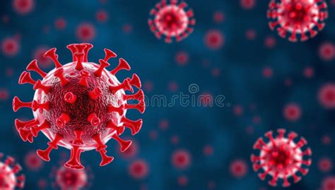 Microscopic View of Viral Particles Stock Illustration - Illustration ...