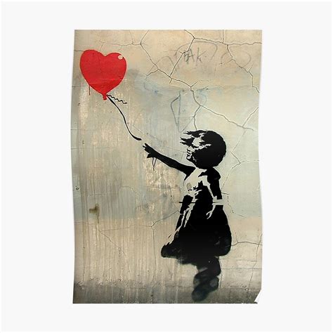 "Banksy Red Heart Balloon" Poster by Flandabble | Redbubble