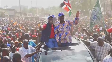 Raila Accompanied By Nairobi Aspirants Holds A Mega Rally At The