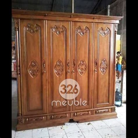 Jual Almari Pakaian 4 Pintu Jati Mebel Jepara Lemari Peluru 4 Pintu