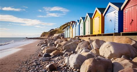 Premium Photo | Beach huts at Brighton Beach in Sussex England UK