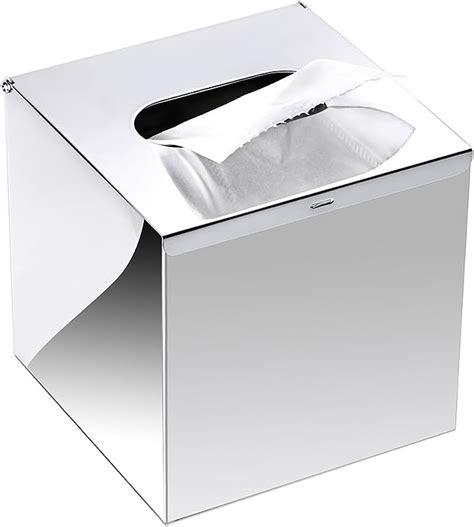 Amazon Sumnacon Square Stainless Steel Tissue Box Cover Wall