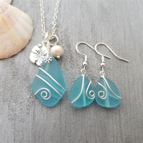 Made In Hawaii Wire Loop Turquoise Bay Blue Sea Glass Etsy