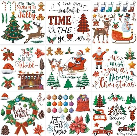 Amazon Willbond Sheet Christmas Rub On Transfer Decals Xmas