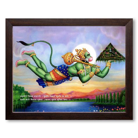 Lord Hanuman Flying With Dronagiri Mountain Painting, HD Printed ...