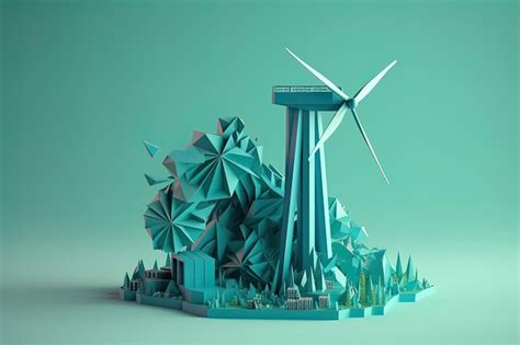 Premium Photo Wind Turbine And Alternative Renewable Energy Paper Art