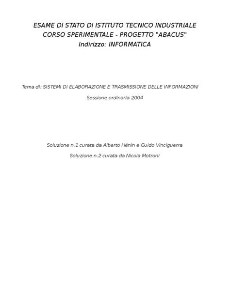 Pdf Esempio Prova Sistemi Info Abacus Dokumen Tips