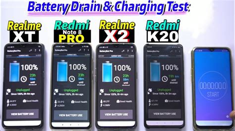 Realme X2 Vs Redmi Note 8 Pro Vs Realme Xt Vs Redmi K20 Battery Drain And Charging Test Youtube