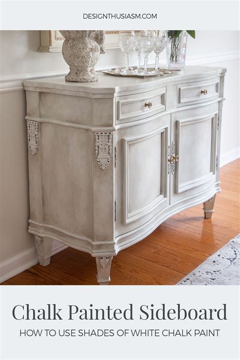 Using Shades Of White Chalk Paint To Update A Vintage Sideboard White