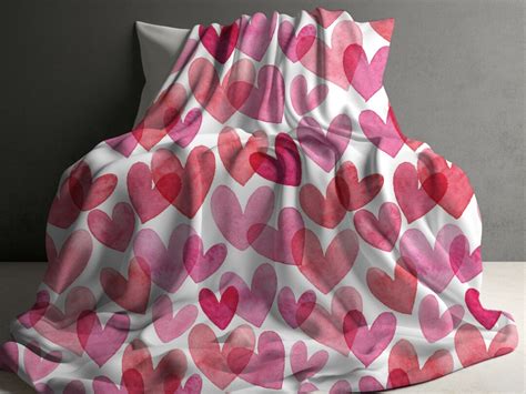 Watercolor Heart Blanket Valentines Day T Couple Valentines Day